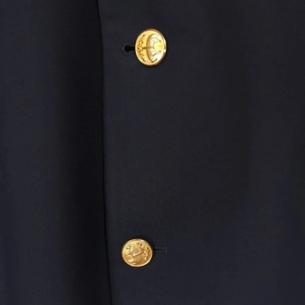 BROOKS‎ BROTHERS Men's Blazer 48L Regent 100% WOOL Black ITALY MADE Gold Button